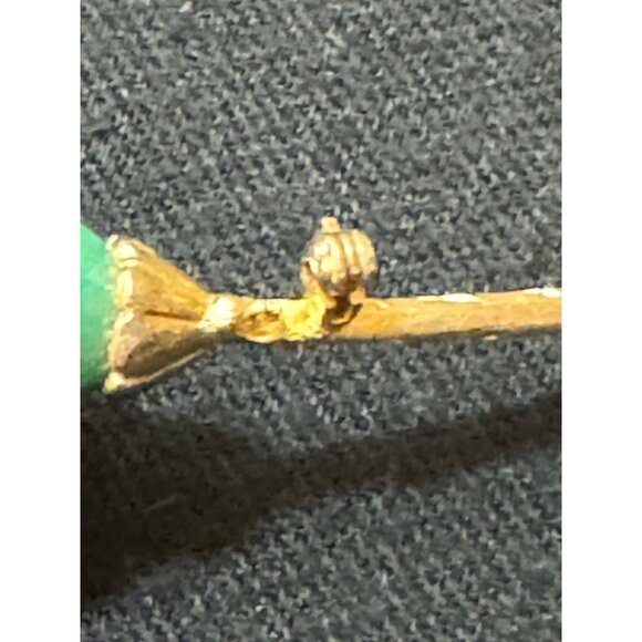 Vintage Gold Tone  Brooch With  Turquoise & Gold Chain And Turquoise Tassel - Picture 5 of 10